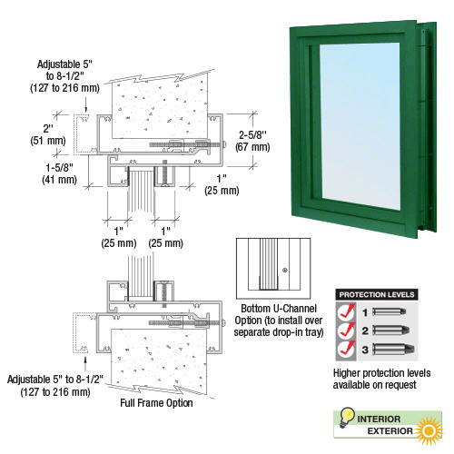 CRL C0VEK KYNAR Painted (Specify) Aluminum Clamp-On Frame Exterior Glazed Vision Window