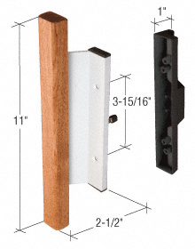 CRL C1019 Wood/Aluminum Mortise - Style Handle 3-15/16" Screw Holes