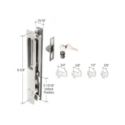 Chrome Mid-Latch Flush Door Handle