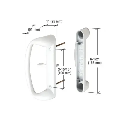 White High Profile Mortise - Series Handle with 3-15/16" Screw Holes