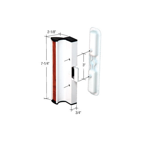 White Clamp-Style Surface Mount Handle 3" Screw Holes for 950 Series Dual Glazed International Doors