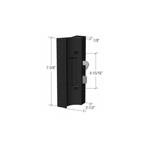 Black Sliding Glass Door Handle Surface Mount with Hook Latch