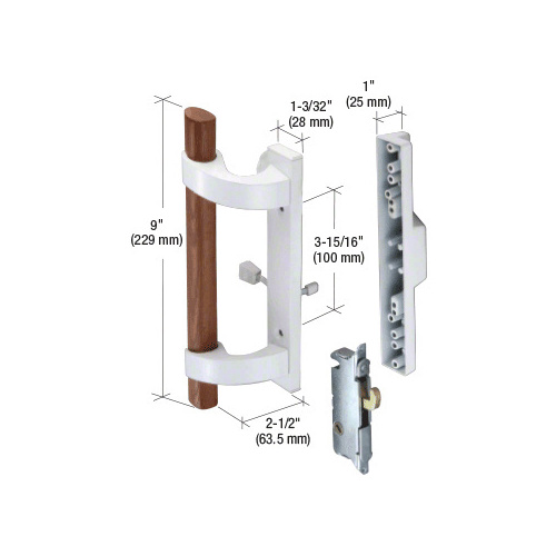 CRL C1219 White Sliding Glass Door Handle with Mortise Lock