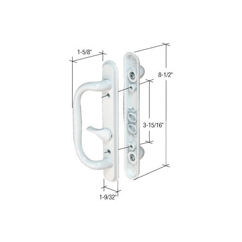 White Diecast 8-1/2" Mortise - Style Handle 3-15/16" Screw Holes