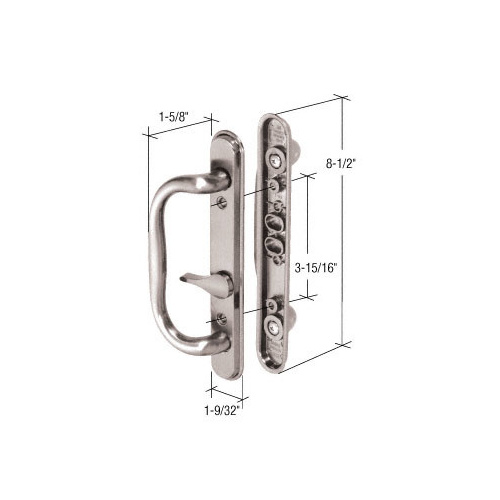 Satin Nickel Diecast 8-1/2" Mortise-Style Handle 3-15/16" Screw Holes