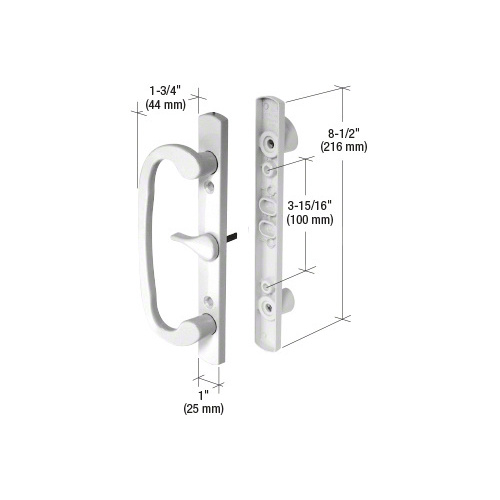 White 8-1/2" Mortise-Style Handle 3-15/16" Screw Holes