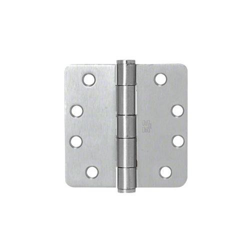 Dull Chrome 4" x 4" Commercial Hinge 1/4" Radius