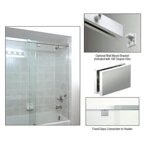 Polished Chrome 180 degree with Square Style Clamp - 65"