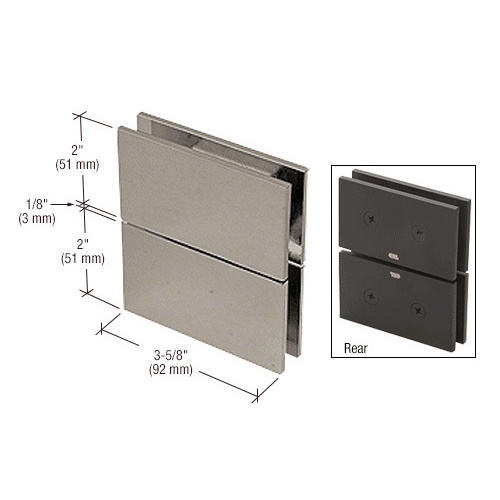 CRL CAR02BN Brushed Nickel Cardiff Series Glass-to-Glass Mount Hinge