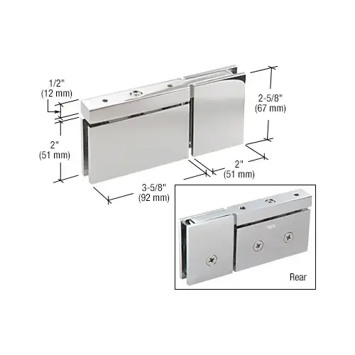Polished Chrome Cardiff Top or Bottom Mount Pivot with Attached U-Clamp Hinge