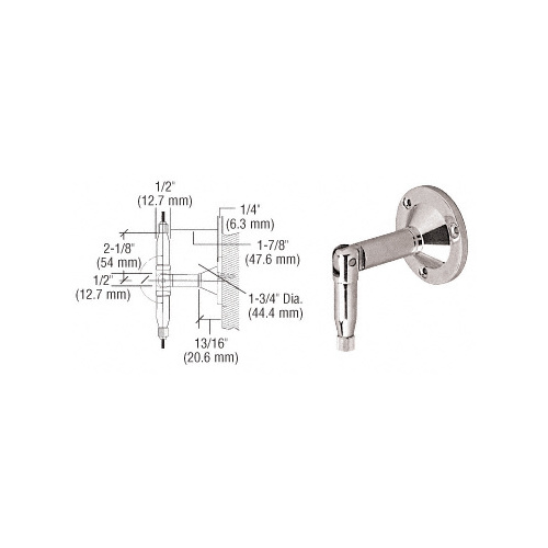 CRL CB112 Chrome Plated Hanger Pipe Base Fittings for Cable Display System