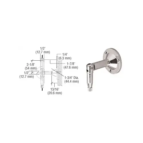 CRL CB112 Chrome Plated Hanger Pipe Base Fittings for Cable Display System