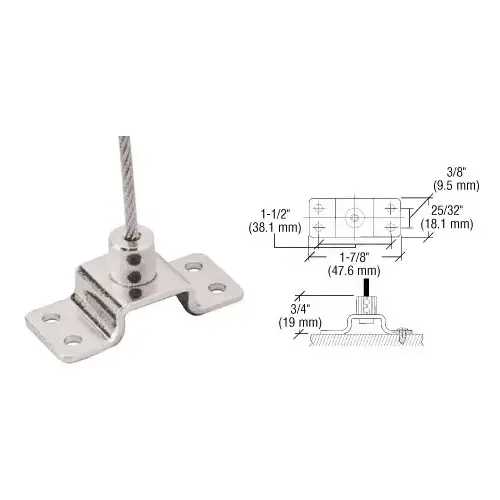 Chrome Plated Fixed Base Floor Fitting for Cable Display System