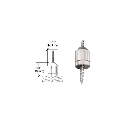 CRL CB84 Chrome Plated Short Round Floor Base Fitting for Cable Display System