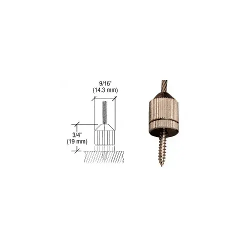 CRL CB85 Brushed Nickel Plated Short Round Floor Base Fitting for Cable Display System