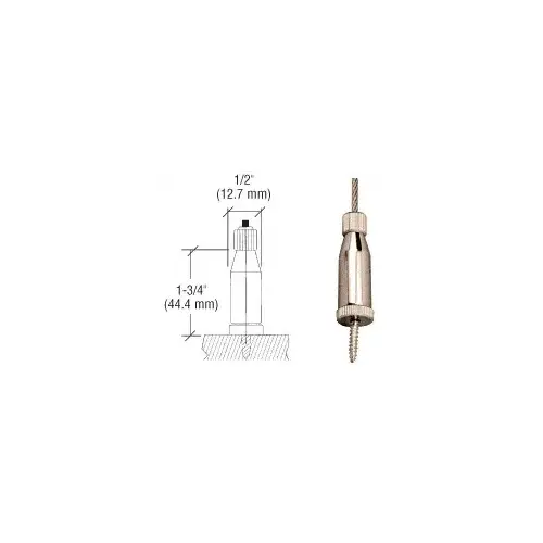 Brushed Nickel Long Round Floor Base Fitting for Cable Display System