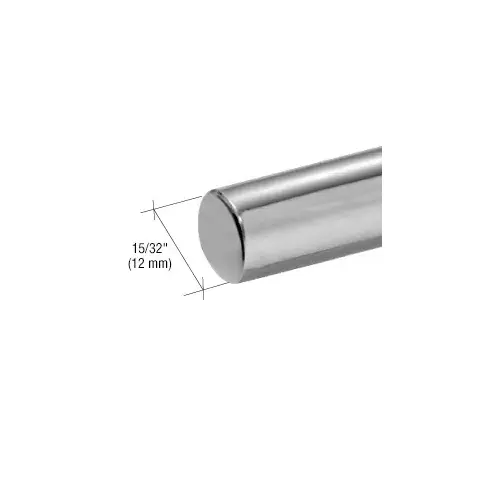 CRL CBR12PS 316 Polished Stainless 15/32" Diameter Stainless Steel Bar 236-1/4"