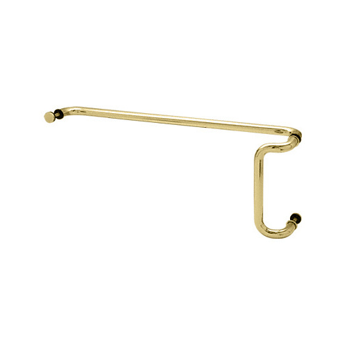 Brass 10" x 28" Back-to-Back Offset Combination Push and Pull Handle Set