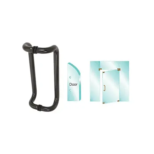 Dark Bronze 12" Glass Mounted Offset Pull Handle