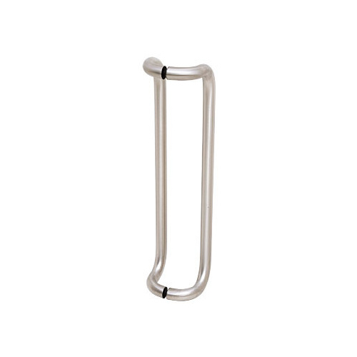 Brushed Stainless 24" Glass Mounted Offset Pull Handle