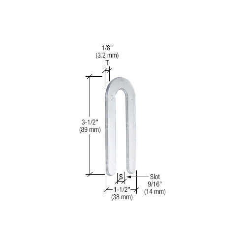 CRL CHS18XCP100 Clear 1/8" x 31/2" Plastic Horseshoe Shims pack of 100