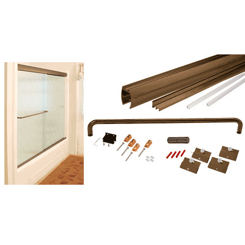 Oil Rubbed Bronze 60" x 60" Cottage CK Series Sliding Shower Door Kit With Clear Jambs for 1/4" Glass