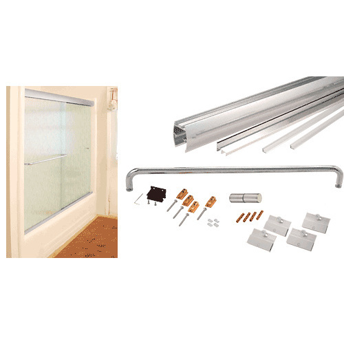 Brite Anodized 60" x 72" Cottage CK Series Sliding Shower Door Kit with Clear Jambs for 1/4" Glass NO GLASS INCLUDED