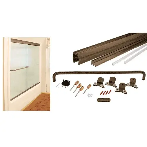 Oil Rubbed Bronze 60" x 60" Cottage CK Series Sliding Shower Door Kit With Clear Jambs for 3/8" Glass GLASS NOT INCLUDED