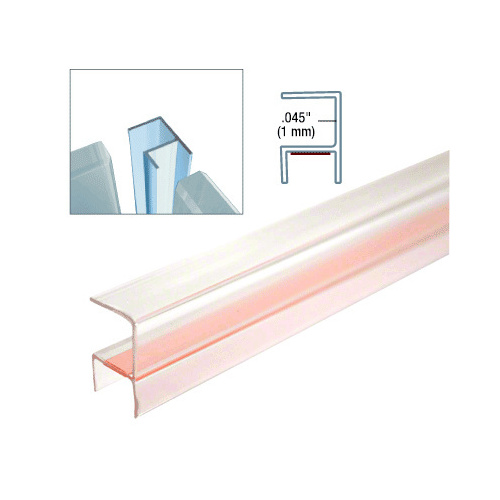 CRL CL0N212 Clear Copolymer Strip for 90 degree Glass-to-Glass Joints - 1/2" (12mm) Tempered Glass 120" Length