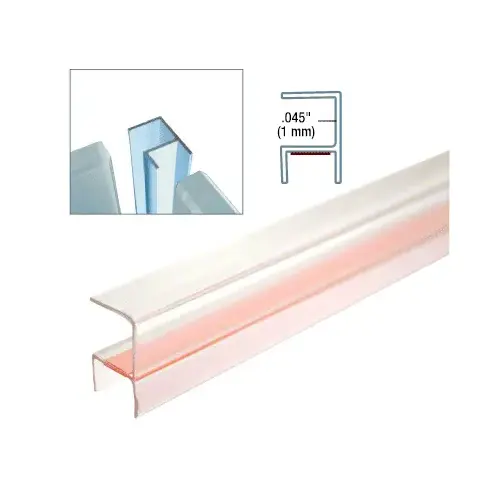 Clear Copolymer Strip for 90 degree Glass-to-Glass Joints - 1/2" (12mm) Tempered Glass 120" Length - pack of 5