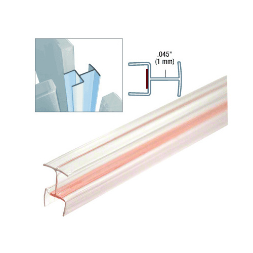 Clear Copolymer Strip for T-Joint Junctions Where 3 Glass Panels Meet - 3/8" Tempered Glass 120" Length - pack of 5