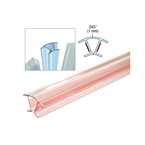 Clear Copolymer Strip for 135 degree Glass-to-Glass Joints - 1/2" (12mm) Tempered Glass 120" Length - pack of 5