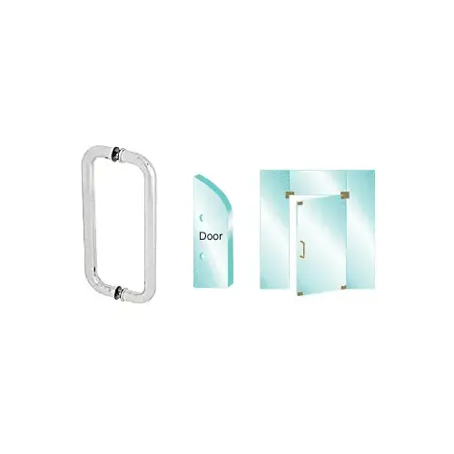 Satin Anodized 12" Glass Mounted Standard Pull Handle