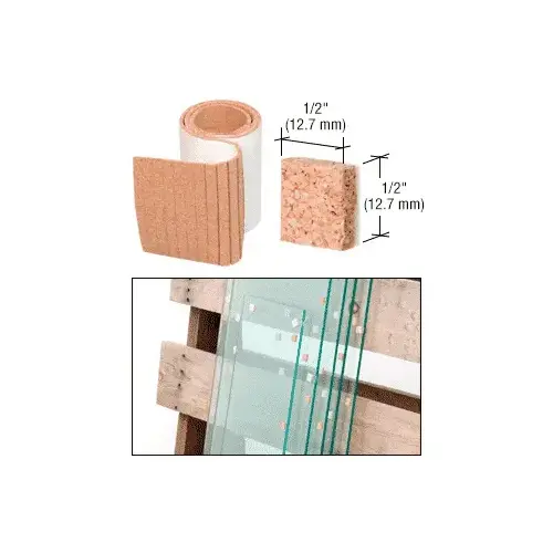CRL CNA12 1/2" x 1/2" x 1/4" Cork Non-Adhesive Shipping Pads - Roll
