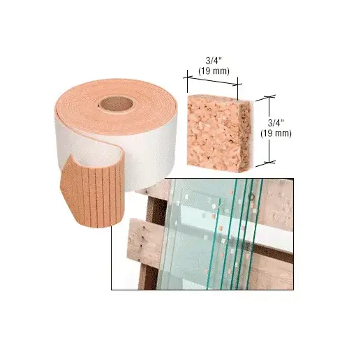 CRL CNA34B 3/4" x 3/4" x 1/4" Cork Non-Adhesive Shipping Pads - Bulk