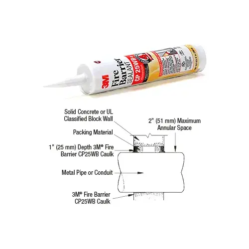 3M CP25WB +27OZ Fire Barrier Sealant, Red, 40 to 122 deg F, 27 oz Cartridge