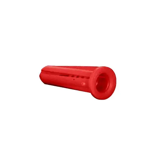 1/4" Hole 1" Length Conical Screw Anchors Red