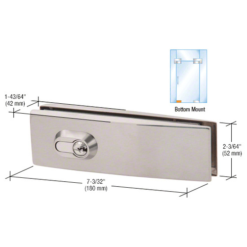 Brushed Stainless Steel Curved European Patch Door Lock