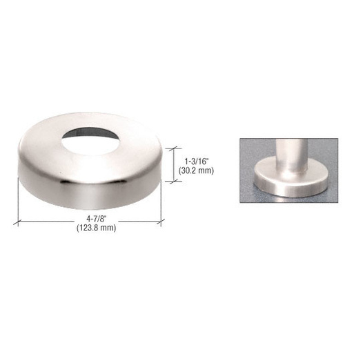 CRL CR12SPCPS Polished Stainless Base Flange Cover for 1-1/4" Schedule 40 Pipe Rail