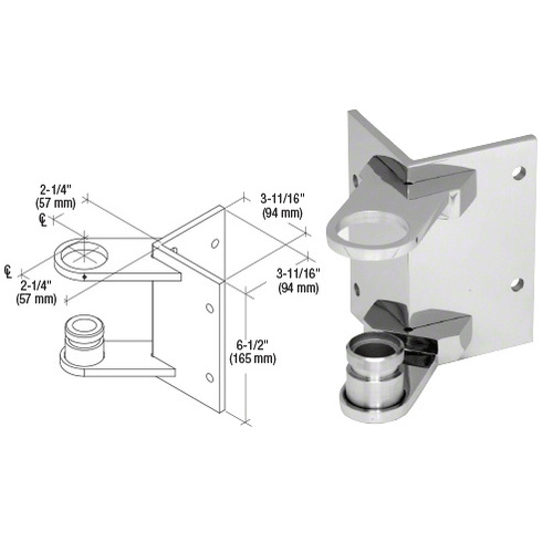 316 Polished Stainless 1-1/2" CRS Outside Corner Fascia Mount Bracket