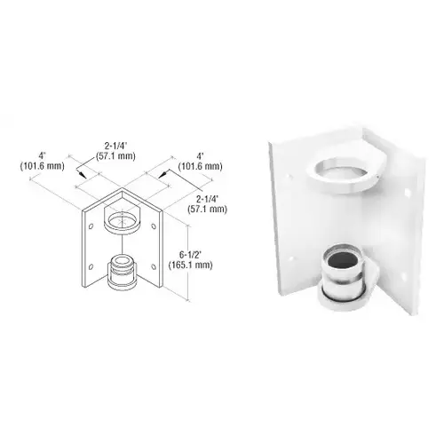 CRL CR151FBPS 316 Polished Stainless 1-1/2" CRS Inside Corner Fascia Mount Bracket