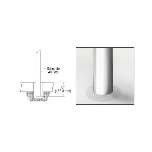 CRL CR154145PS Polished Stainless CRS Stock Core Drill Mount Post