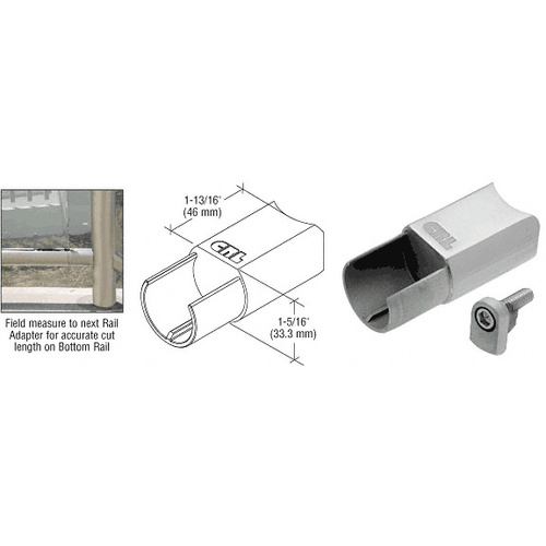 316 Brushed Stainless CRS Rail Adaptor for Level Bottom Rails