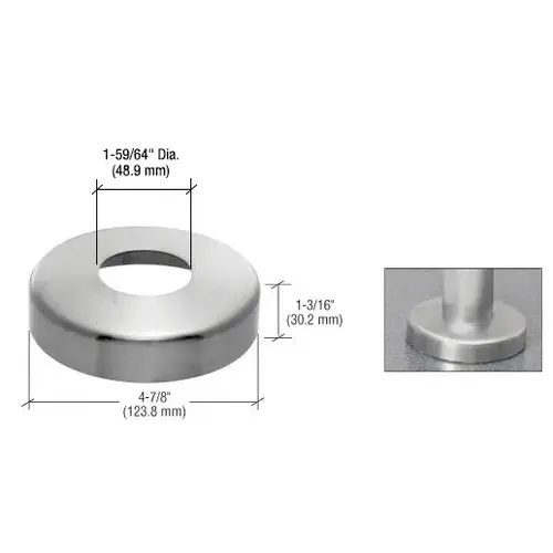 CRL CR15SPCBS Brushed Stainless Base Flange Cover for P6 and P7 P-Series Posts