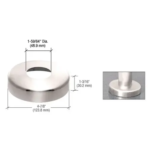 CRL CR15SPCPS Polished Stainless Base Flange Cover for P6 and P7 P-Series Posts