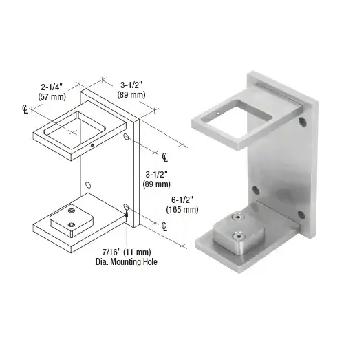 CRL CR2FBBS 316 Brushed Stainless 2" Square Standard Fascia Mount Bracket