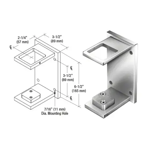 CRL CR2FBPS 316 Polished Stainless 2" Square Standard Fascia Mount Bracket