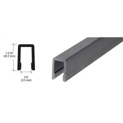 CRL CR3PVT CRS Cap Rail Vinyl for 3/8" Glass Used On Top Rail Only 120" Stock Length Black