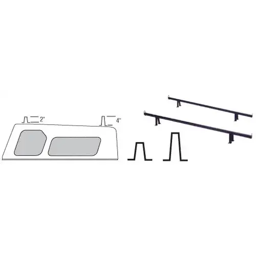 2" and 4" Mounting Legs for Load Rails (1-Pair Each) Black