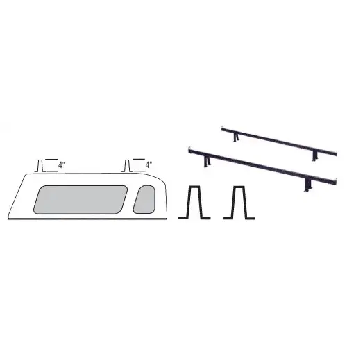 4" Mounting Legs Load Rails - 2/Pair Black